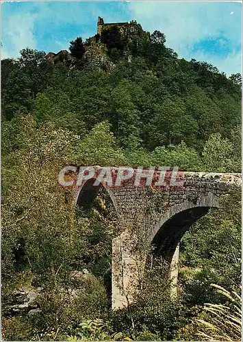 Moderne Karte Environs de Saint Andre de Chalencon Haute Loire Le Pont du Diable et le Chateau feodal de Chale