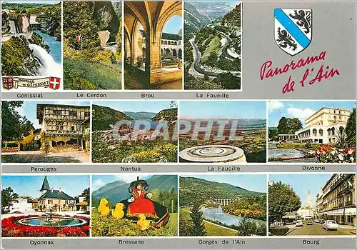Cartes postales moderne Panorama de l'Ain Genissiat Le Cerdon Brou La Faucille