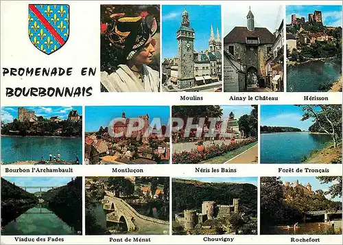 Cartes postales moderne Promenade en Bourbonnais Moulins Ainay le Chateau Herisson