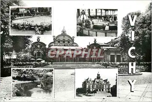 Cartes postales moderne Vichy Allier Casino Piscine de Bellerive Source Chomel Bassin des Cygnes