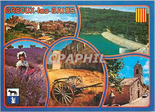 Moderne Karte Greoux les Bains Alpes de Haute Provence Station thermale climatique et touristique