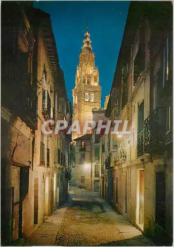 Cartes postales moderne Toledo Rue typique et tour de la Cathedrale