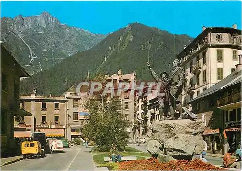 Moderne Karte Chamonix Mont Blanc Monument aJ Balmat et a De Saussure