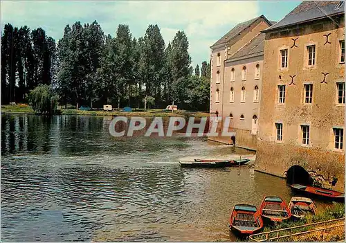 Moderne Karte Malicorne Sarthe Les bords de la Sarthe et le Moulin