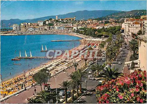 Cartes postales moderne Cannes La Croisette et la plage vues du Carlton