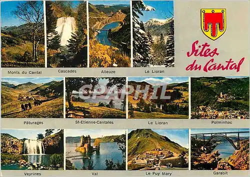 Moderne Karte Sites du Cantal