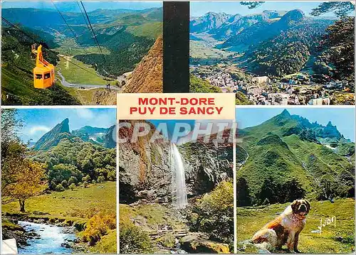 Cartes postales moderne Mont Dore Puy de Sancy Puy de Dome Les aiguilles du diable et telepherique du Sancy