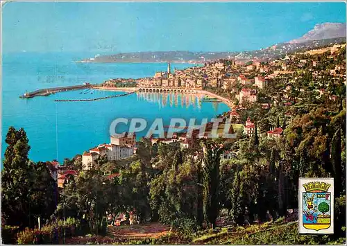 Moderne Karte Menton Vue generale La Vieille Ville Le Cap Martin