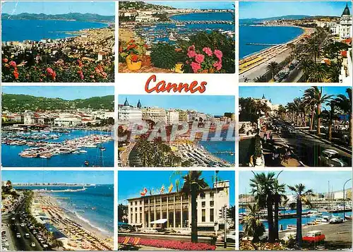 Moderne Karte La Cote d'Azur Cannes Vue generale Le port La Croisette et le Suquet