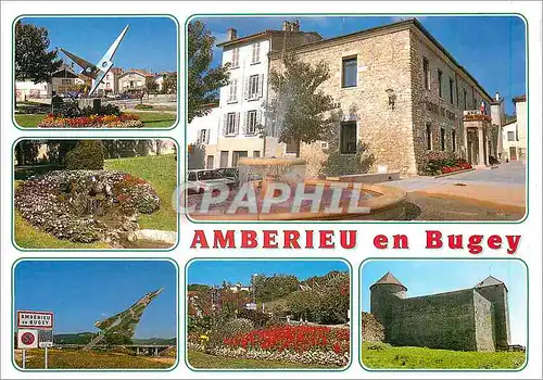 Moderne Karte Amberieu en Bugey Ain et le chateau des Allymes