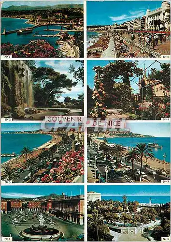 Cartes postales moderne Souvenir de Nice Vue generale Cascade du Chateau Promenade des Anglais