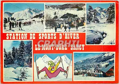 Moderne Karte Le Mont Dore Sancy Station de sports d'hiver Feerie d'hiver