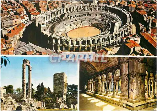 Cartes postales moderne Arles B du R Les Arenes Le Theatre Antique Le Cloitre