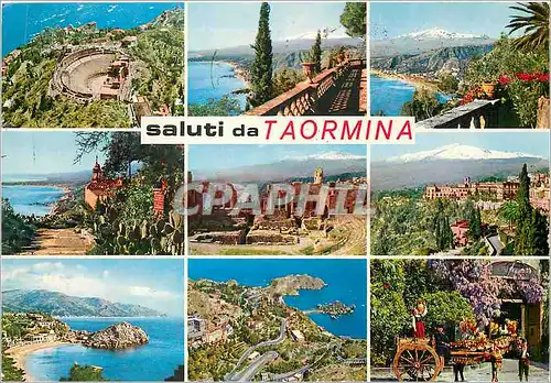 Moderne Karte Saluti da Taormina