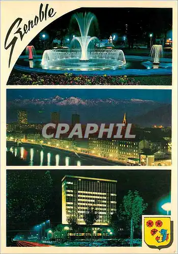 Cartes postales moderne Grenoble Place Victor Hugo Vue generale et chaine de Belledonne