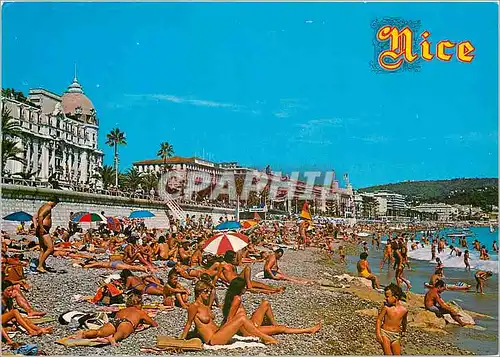 Cartes postales moderne Au soleil de la Cote d'Azur Nice Le Negresco Les plages et la Promenade des Anglais