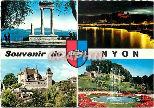 Cartes postales moderne Souvenir de Lyon Les Colonnes Romaines et le Mont Blanc Le Port au Crepuscule