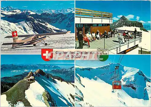 Cartes postales moderne Le tremplin des Glaciers et les Alpes Valaisannes et Bernoises Avion Aviation