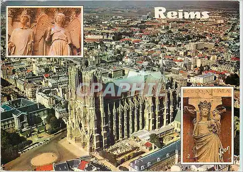 Moderne Karte Reims Marne La Cathedrale L'Ange au Sourire