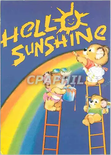 Moderne Karte Hello Sunshine Ours en peluche