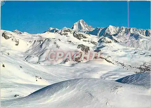 Cartes postales moderne Crans Montana Les champs de ski et le Bietschhorn