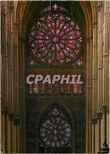 Cartes postales moderne Catherale de Reims Les deux Roses du Grand Portail