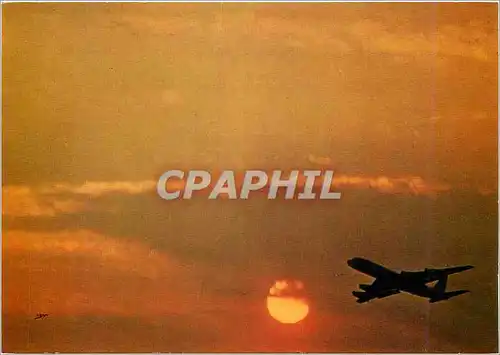 Cartes postales Coucher de soleil Avion