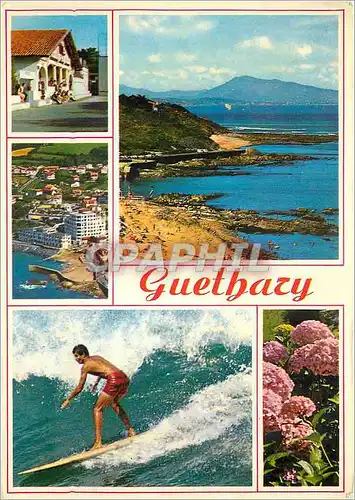 Cartes postales moderne Guethary Vue generale de la Plage La Mairie Le Port et le Casino Le Surf