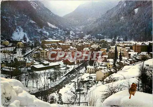 Moderne Karte Cauterets Vue generale sous la neige