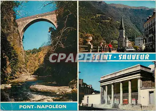 Cartes postales moderne Les Pyrenees Saint Sauveur Le Pont Napoleon l'Eglise les Thermes