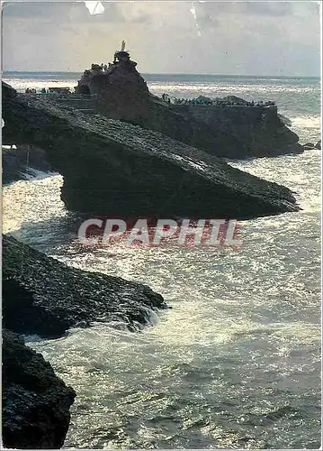 Moderne Karte Biarritz Pyrenees Atlantiques La Roche Percee et le rocher de la Vierge