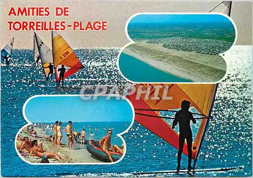 Cartes postales moderne Torreilles Plage Souvenir Planche a voile