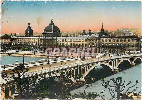 Moderne Karte Lyon Pont Wilson et l'Hotel Dieu