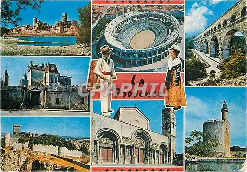 Moderne Karte La Provence Les Belles Couleurs de la Provence Pont Saint Esprit Nimes Le Pont du Gard Uzes Beau