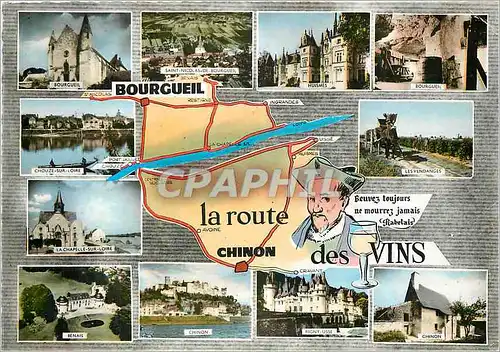 Cartes postales moderne La Route Chinon La Route des Vins