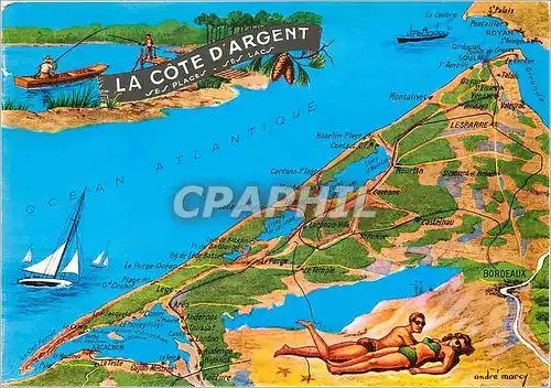 Cartes postales moderne La Cote d'Argent ses Plages ses Lacs