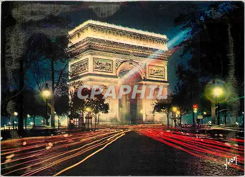 Cartes postales moderne Paris en flanant L'Arc de Triomphe illumine