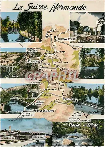 Moderne Karte La Suisse Normande Thury Harcourt La Villette Conde sur Noireau Pont d'Ouilly