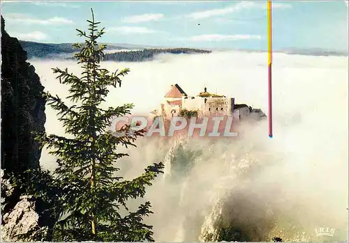 Cartes postales moderne Chateau fort emergeant des nuages Burg im Wolkenmeer Castle piercin the clouds
