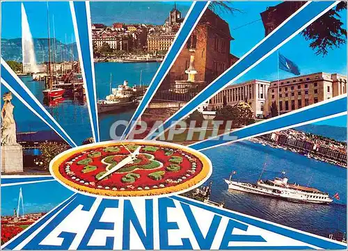 Moderne Karte Souvenir de Geneve