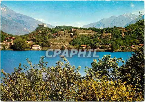 Cartes postales moderne Lago Sirio Chateau Montalto et l'Entree a la Vallee d'Aosta