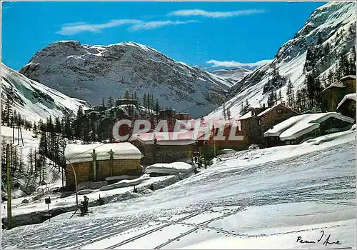 Moderne Karte Val d'Isere Le Vieux Village du Joserey Au fond le Rocher des Fours et le Chatelard