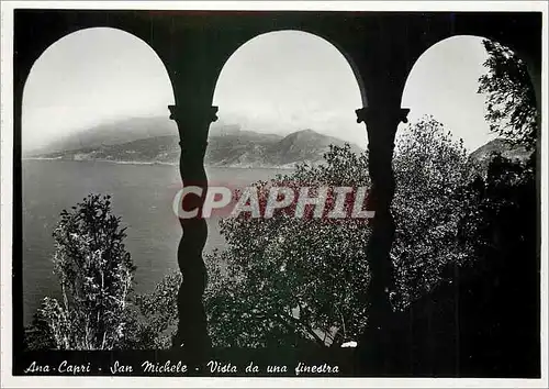 Moderne Karte Ana Capri San Michele Vista da una finestra