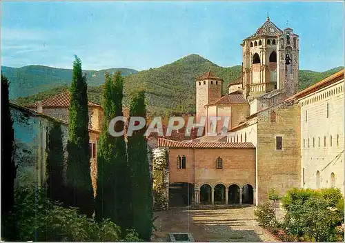 Moderne Karte Real Monasterio de Poblet La Tour du Transept vue du jardin