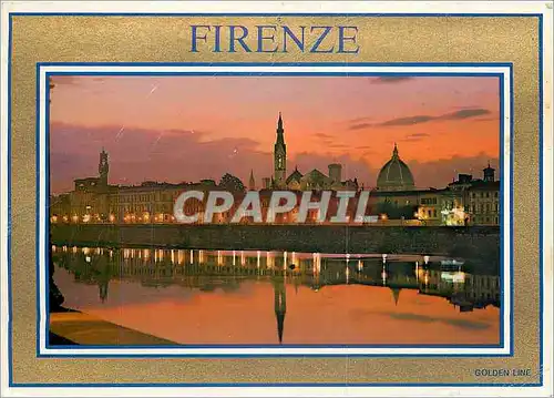 Cartes postales moderne Firenze Le Long de l'Arno au soleil couchant