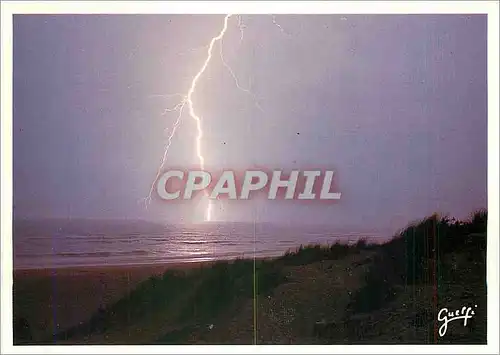 Moderne Karte Paysages des Landes Eclair sur l'ocean