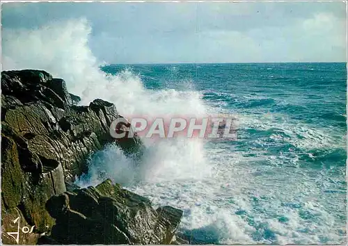 Moderne Karte La Bretagne en Couleurs Panache de vague sur la cote Bretonne