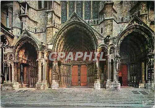 Cartes postales moderne Les Merveilles de Chartres Eure et Loir Les portails du croisillon nord de la cathedrale