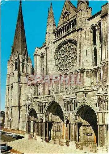 Moderne Karte Cathedrale de Chartres Portail Sud Tour et fleche