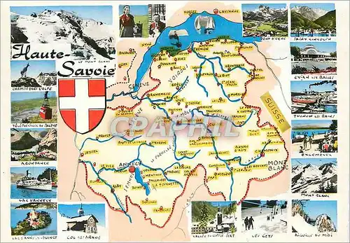 Moderne Karte Departement de la Haute Savoie